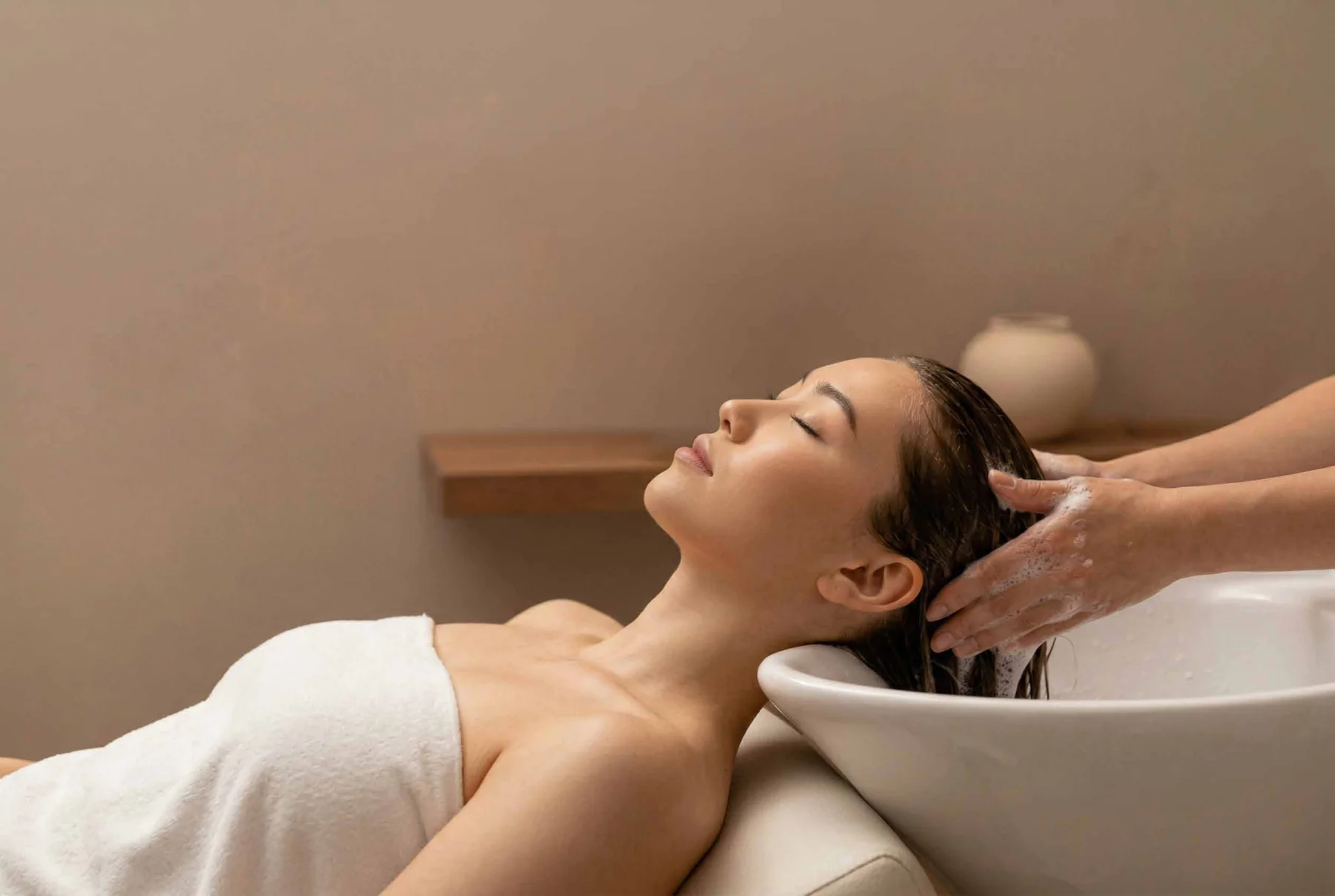 Relaxing Korean scalp spa treatment